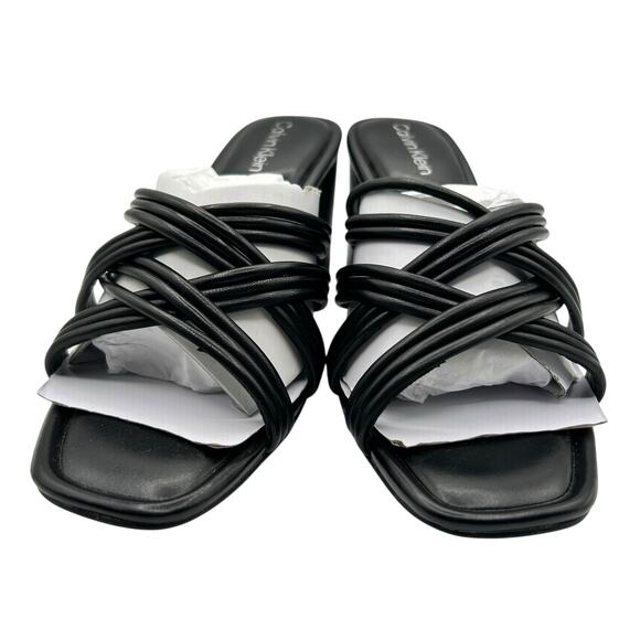Calvin Klein Women's Black‎ Leather Terisa Slide Sandals Size 9M - Picture 5 of 12